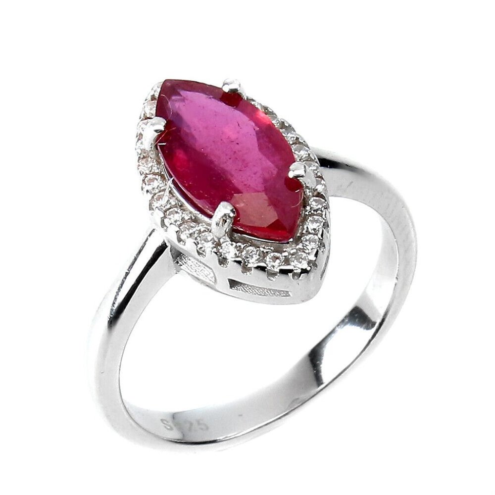 Natural Red Oval Ruby .925 Sterling Silver Ring